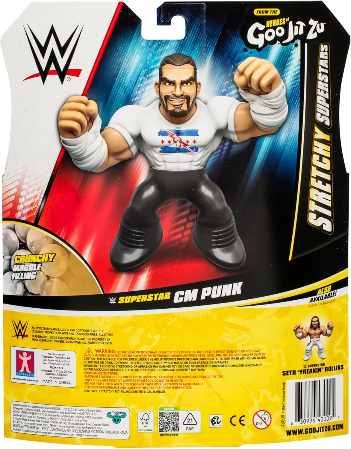 2025 WWE Moose Toys Heroes of Goo Jit Zu Stretchy Superstars Series 2 CM Punk
