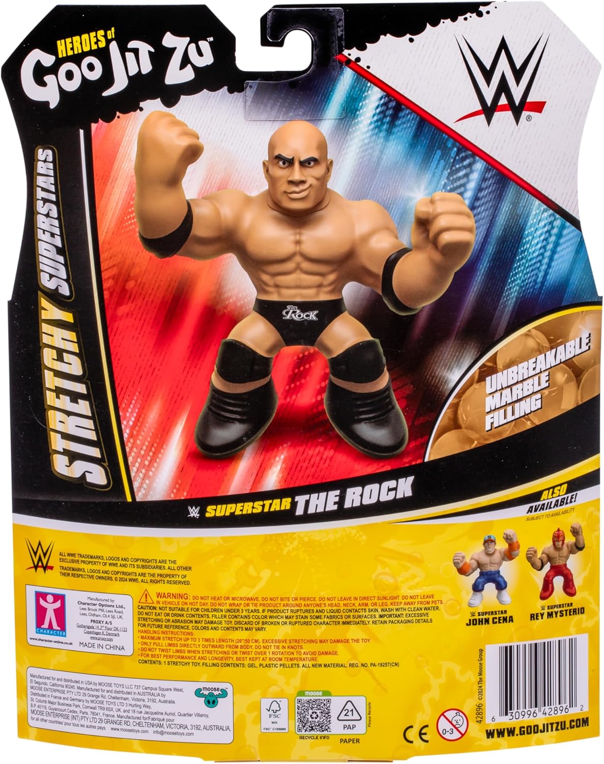 2025 WWE Moose Toys Heroes of Goo Jit Zu Stretchy Superstars Series 1 The Rock