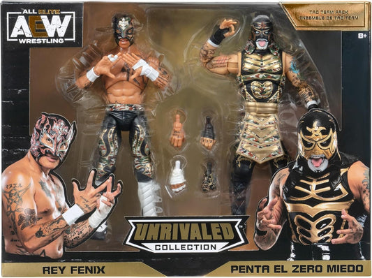 2024 AEW Jazwares Unrivaled Collection Amazon Exclusive Rey Fenix & Penta el Zero Miedo Tag Team Pack