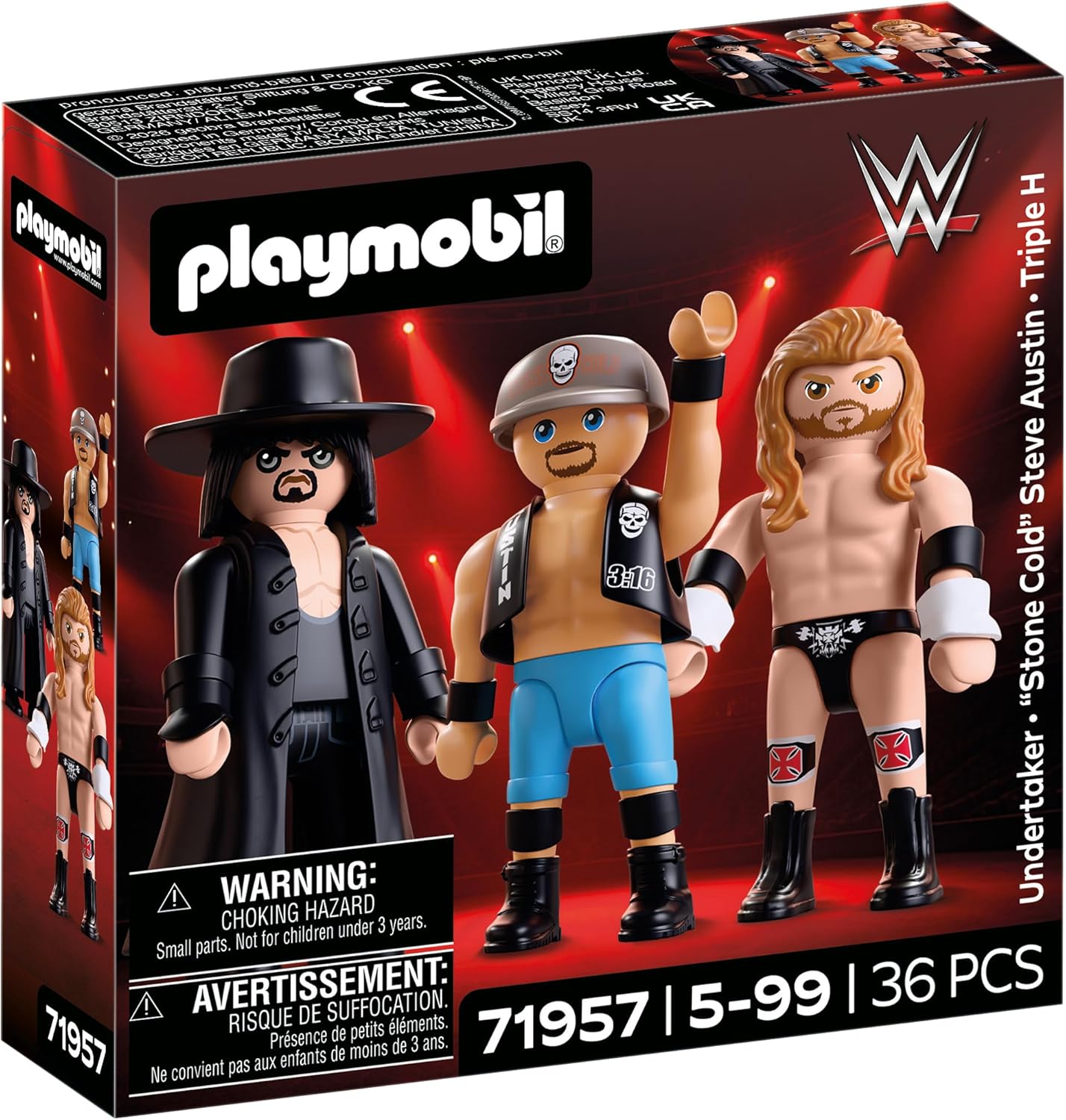 2026 WWE Playmobil Attitude Era 3-Pack: Undertaker, "Stone Cold" Steve Austin & Triple H