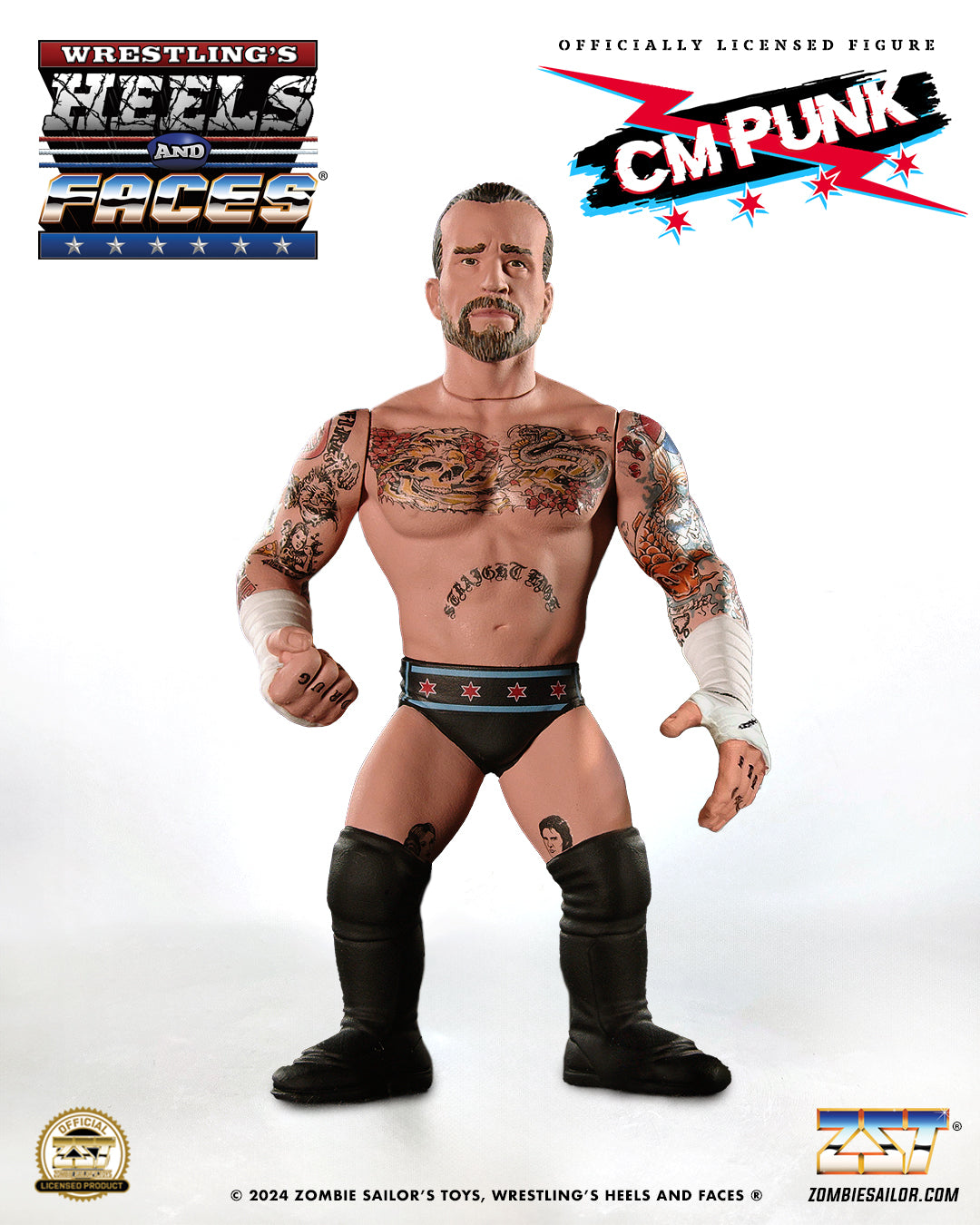 2024 Zombie Sailor's Toys Wrestling's Heels & Faces CM Punk [With 