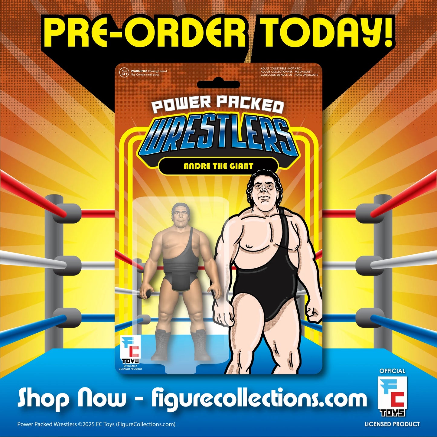 2026 FC Toys Power Packed Wrestlers Series 1 Andre the Giant [With Black Singlet]