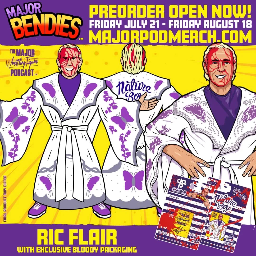 2023 Major Wrestling Figure Podcast Major Bendies Ric Flair [Bloody]