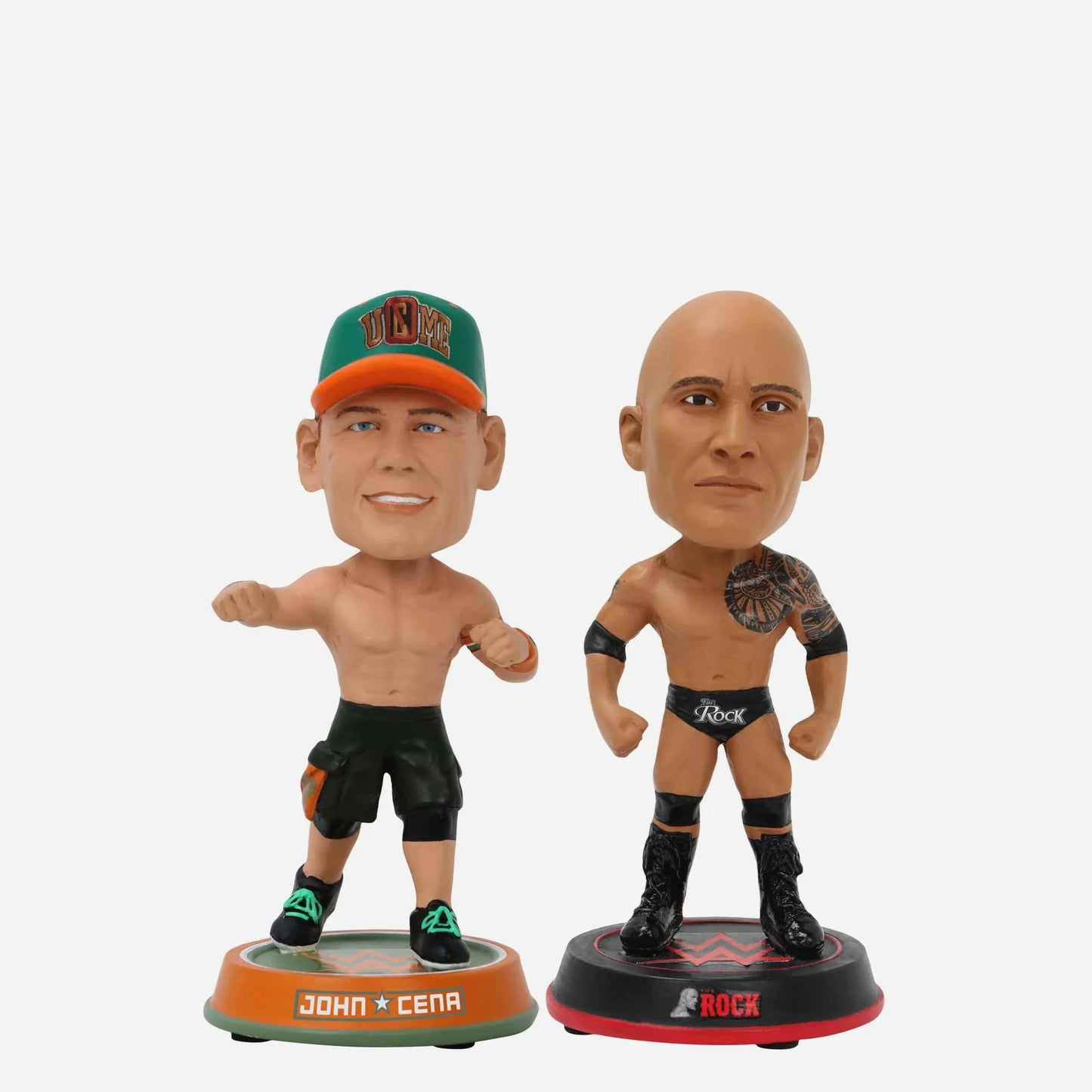 2026 WWE FOCO Mini Bighead Bobblehead 2-Pack: John Cena & The Rock