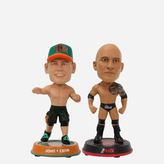 2026 WWE FOCO Mini Bighead Bobblehead 2-Pack: John Cena & The Rock