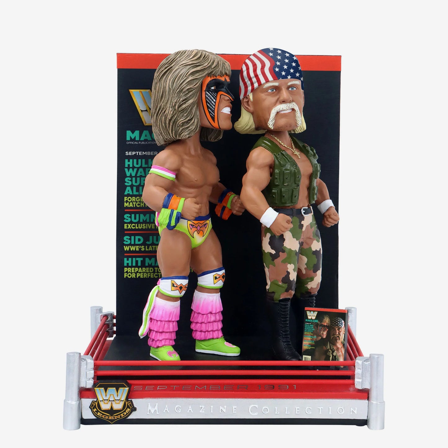 2025 WWE FOCO WWF Magazine Collection Bobblehead Hulk Hogan & The Ultimate Warrior