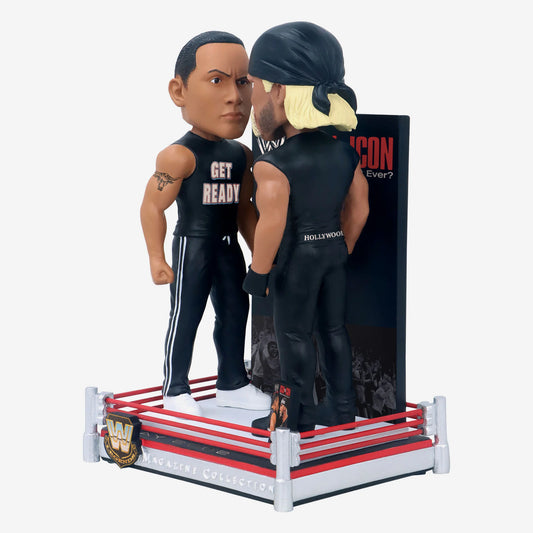 2025 WWE FOCO Magazine Collection Bobblehead "Icon vs. Icon" The Rock vs. Hollywood Hulk Hogan