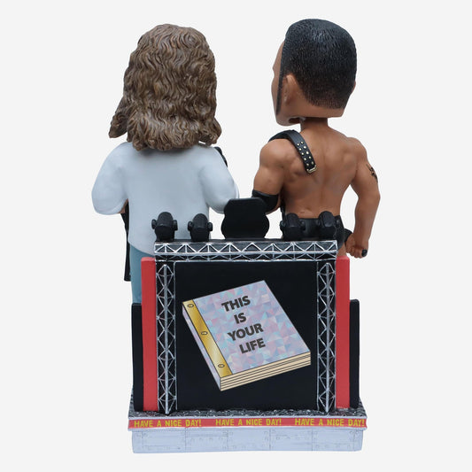 2023 WWE FOCO Bobbleheads Rock 'n' Sock Connection Team Tag Team Dual Bobblehead: The Rock & Mankind
