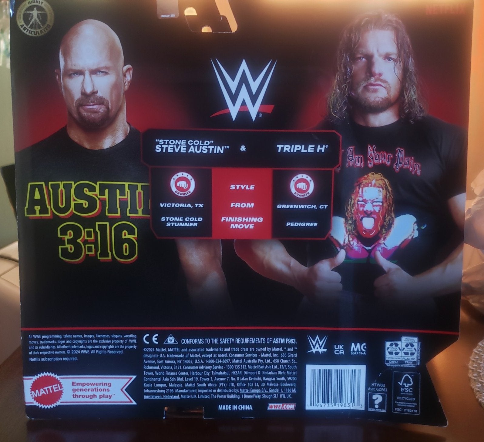 2024 WWE Mattel Main Event Raw on Netflix 2-Pack: Triple H