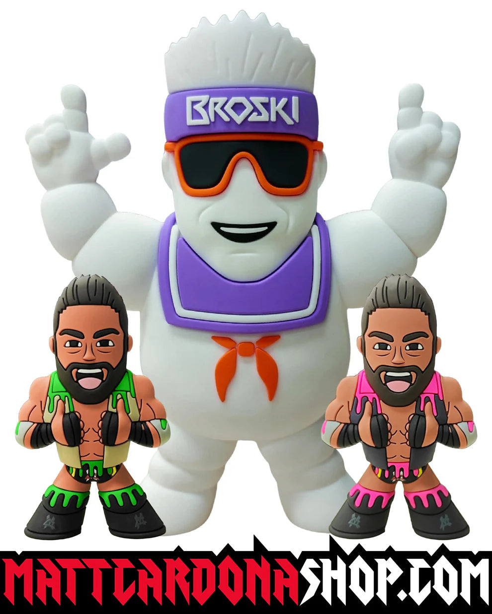 2026 MWFP Pro Wrestling Tees Micro Brawlers 2-Up Marshmallow Broski