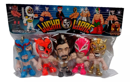 Bandido Juguetes y Didácticos Lucha Libre Bootleg/Knockoff Cabezones: Ultimo Dragon, El Felino, Texano Jr., Supernova & Puma King