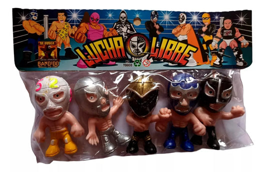 Bandido Juguetes y Didácticos Lucha Libre Bootleg/Knockoff Cabezones: Matematico, El Santo, Tinieblas, Blue Demon & Raya de Jalisco