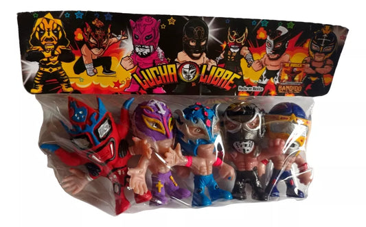 Bandido Juguetes y Didácticos Lucha Libre Bootleg/Knockoff Cabezones: Jushin "Thunder" Liger, Rey Mysterio Jr., Rey Fenix, Penta el Zero M & Abismo Negro