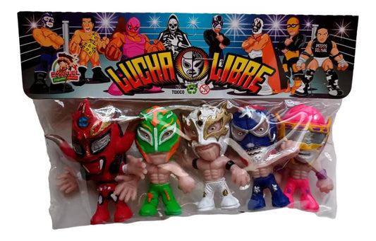 Emanuel Juguetes 2.5" Lucha Libre Cabezones: Jushin "Thunder" Liger, Rey Mysterio Jr., Rey Fenix, Penta el Zero M & Abismo Negro