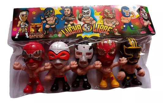 Bandido Juguetes y Didácticos Lucha Libre Bootleg/Knockoff Cabezones: Cien Caras, Kato Kung Lee, Espanto, Solar & Septiembre Negro