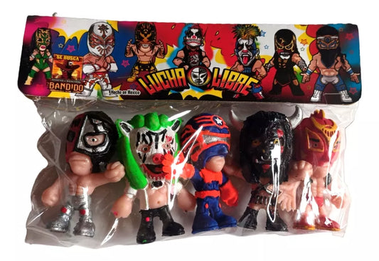 Bandido Juguetes y Didácticos Lucha Libre Bootleg/Knockoff Cabezones: Cibernetico, Pig Destroyer, Aerostar, Black Taurus & Dragon Rojo Jr.