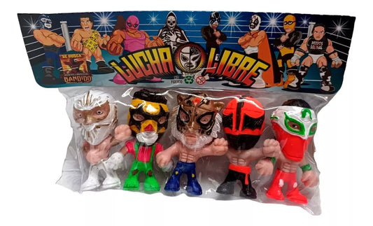 Bandido Juguetes y Didácticos Lucha Libre Bootleg/Knockoff Cabezones: Caristico, Super Muneco, Tiger Mask, Kung-Fu & Bandido