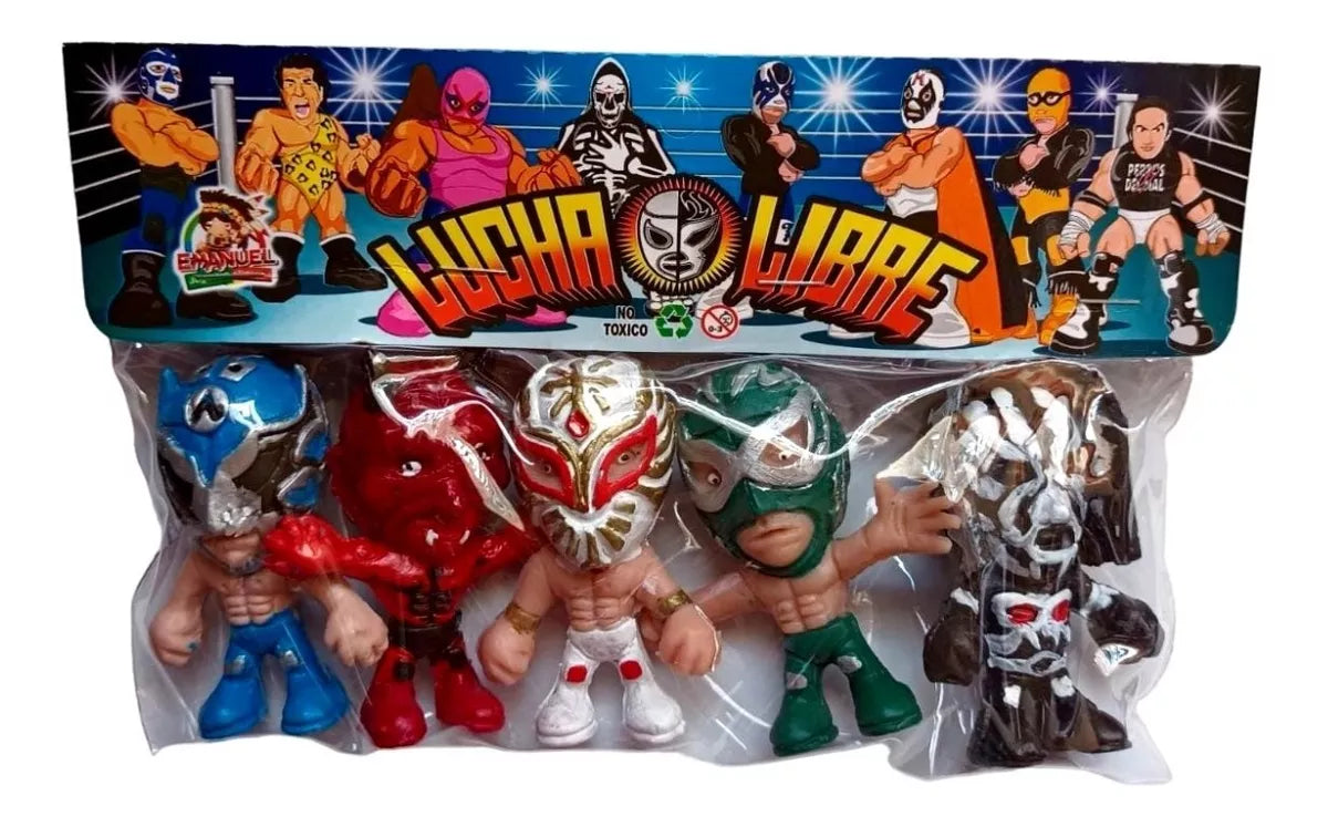 Emanuel Juguetes 2.5" Lucha Libre Cabezones: Ultimo Guerrero, La Gronda, Caristico, Silver King, & LA Park