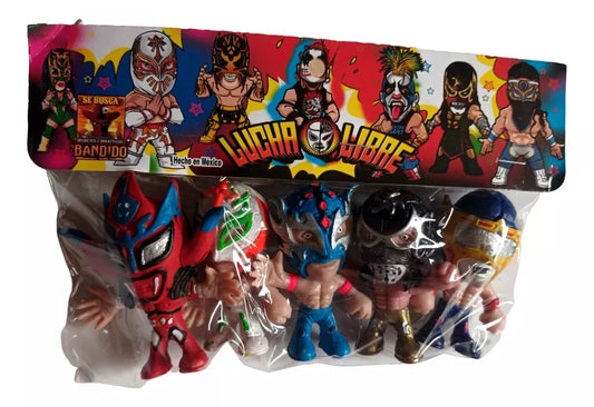 Bandido Juguetes y Didácticos Lucha Libre Bootleg/Knockoff Cabezones: Jushin "Thunder" Liger, Rey Mysterio Jr., Rey Fenix, Penta el Zero M & Abismo Negro