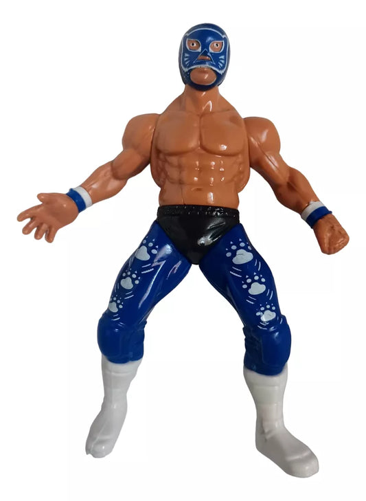 7" Articulated Bootleg/Knockoff Blue Panther Mexican Arena Figure
