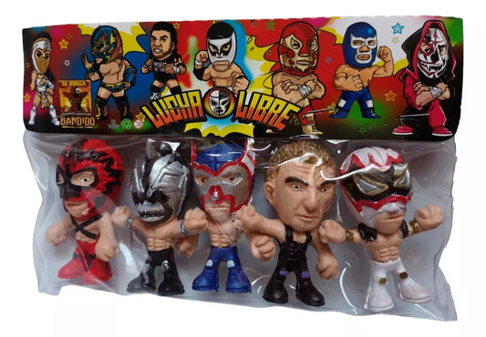 Bandido Juguetes y Didácticos Lucha Libre Bootleg/Knockoff Cabezones: Hechicero, Mephisto, Averno, Shocker & Volador