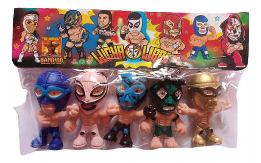 Bandido Juguetes y Didácticos Lucha Libre Bootleg/Knockoff Cabezones: Anibal, Gallo Tapado, Mano Negra, El Espectro & Solitario