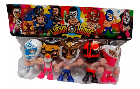 Bandido Juguetes y Didácticos Lucha Libre Bootleg/Knockoff Cabezones: Caristico, Super Muneco, Tiger Mask, Kung-Fu & Bandido