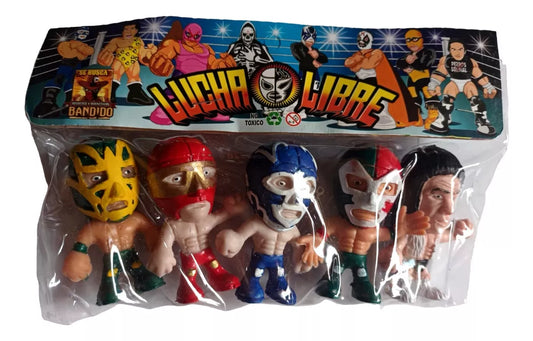 Bandido Juguetes y Didácticos Lucha Libre Bootleg/Knockoff Cabezones: Fishman, Sangre Chicana, Huracan Ramirez, Dr. Wagner & Perro Aguayo