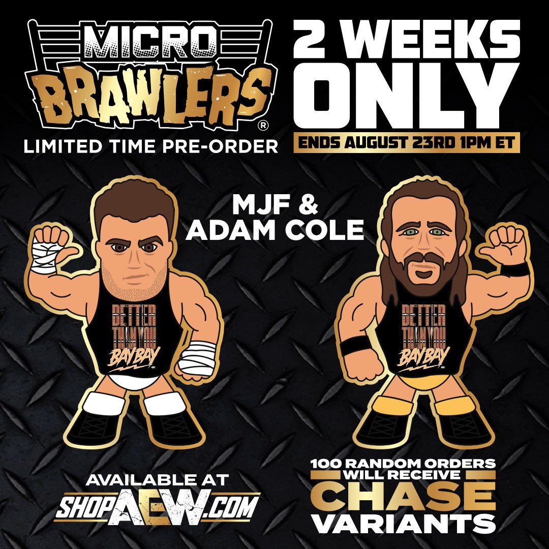 2023 AEW Pro Wrestling Tees Micro Brawlers Limited Edition MJF & Adam Cole [Chase]