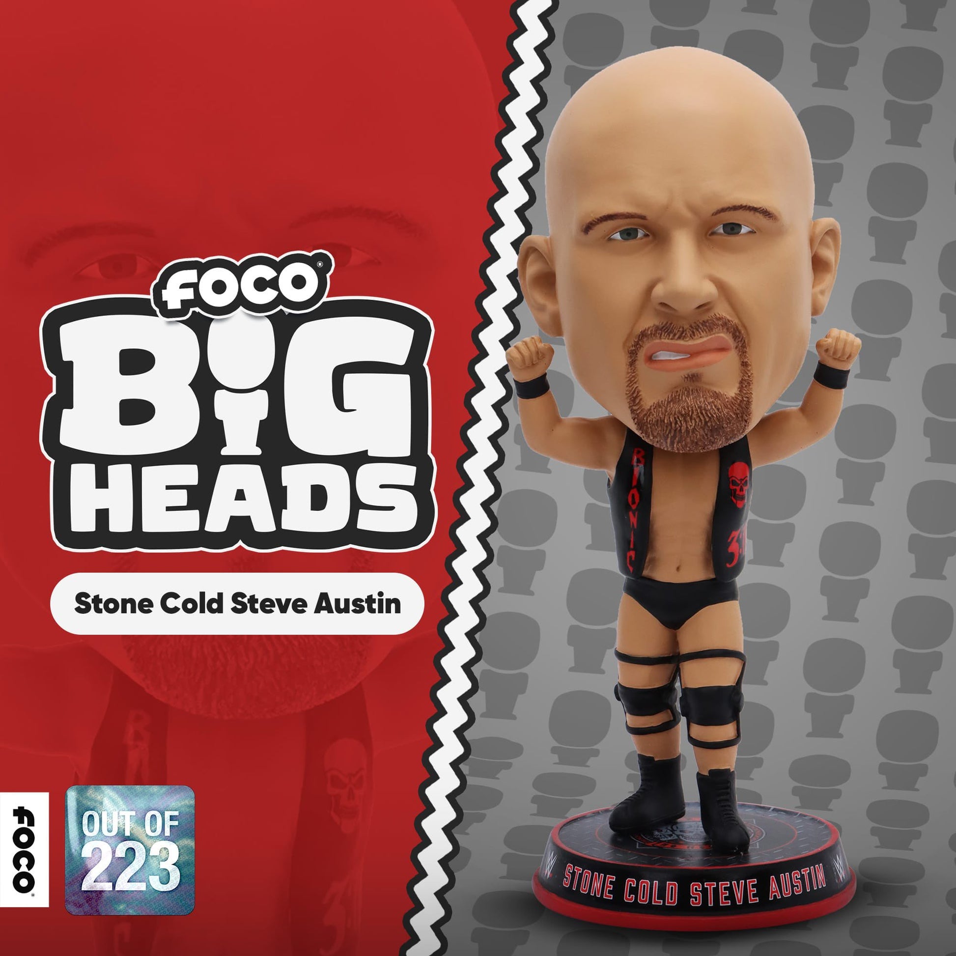 Stone Cold Steve Austin WWE Stage Top Bighead Bobblehead FOCO