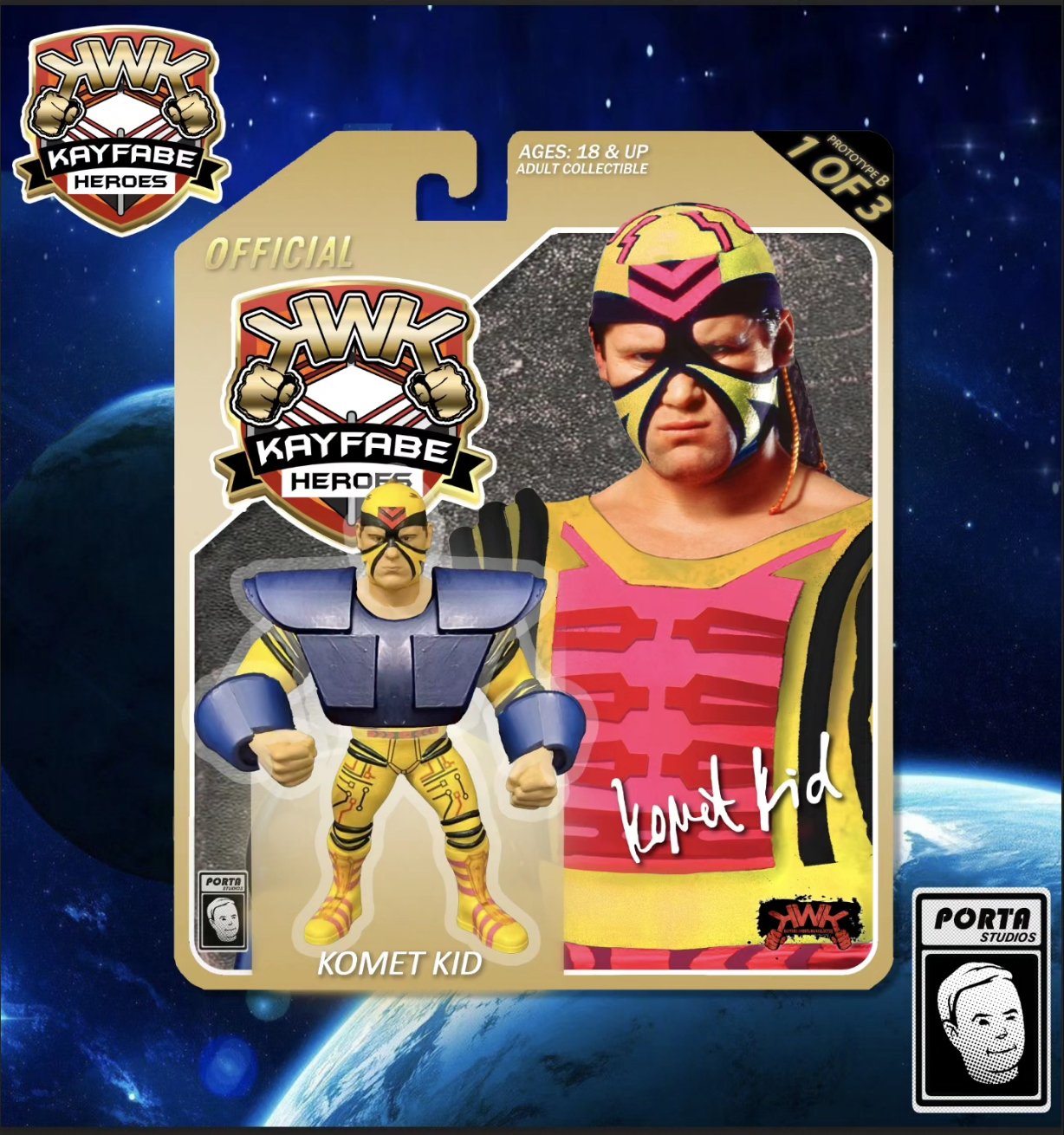 KWK Kayfabe Heroes Series 1 Max Moon [Variant B Prototype]