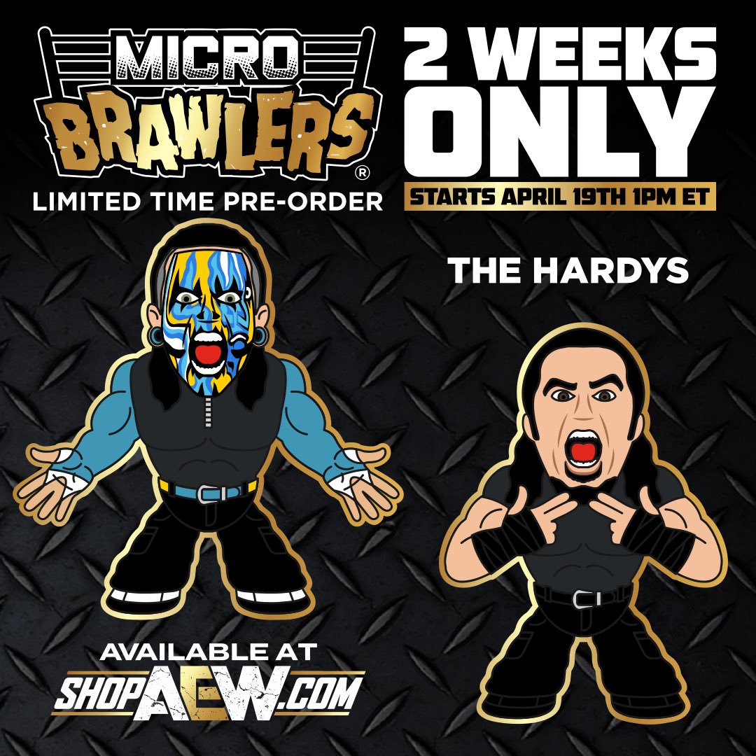 2023 AEW Pro Wrestling Tees Micro Brawlers Tag Team Edition 2 of 2 Jeff Hardy