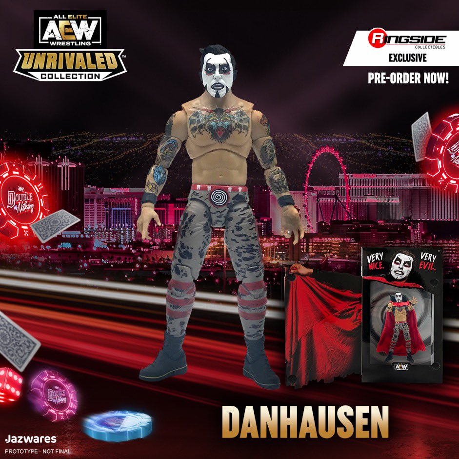 AEW UNRIVALED DANHAUSEN 1 OF 3000 CHASE FIGURE NEW DAMAGED BOX