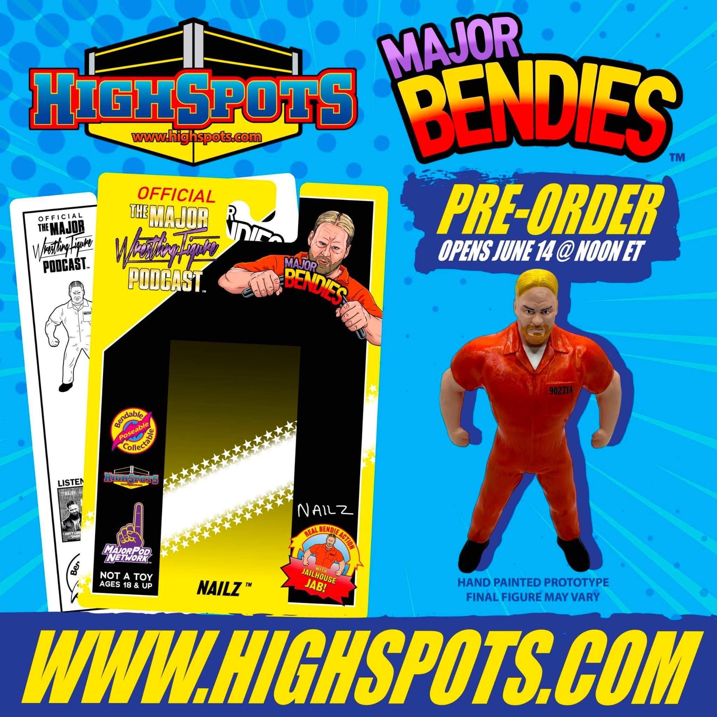 2023 Major Wrestling Figure Podcast Major Bendies Nailz [Exclusive]