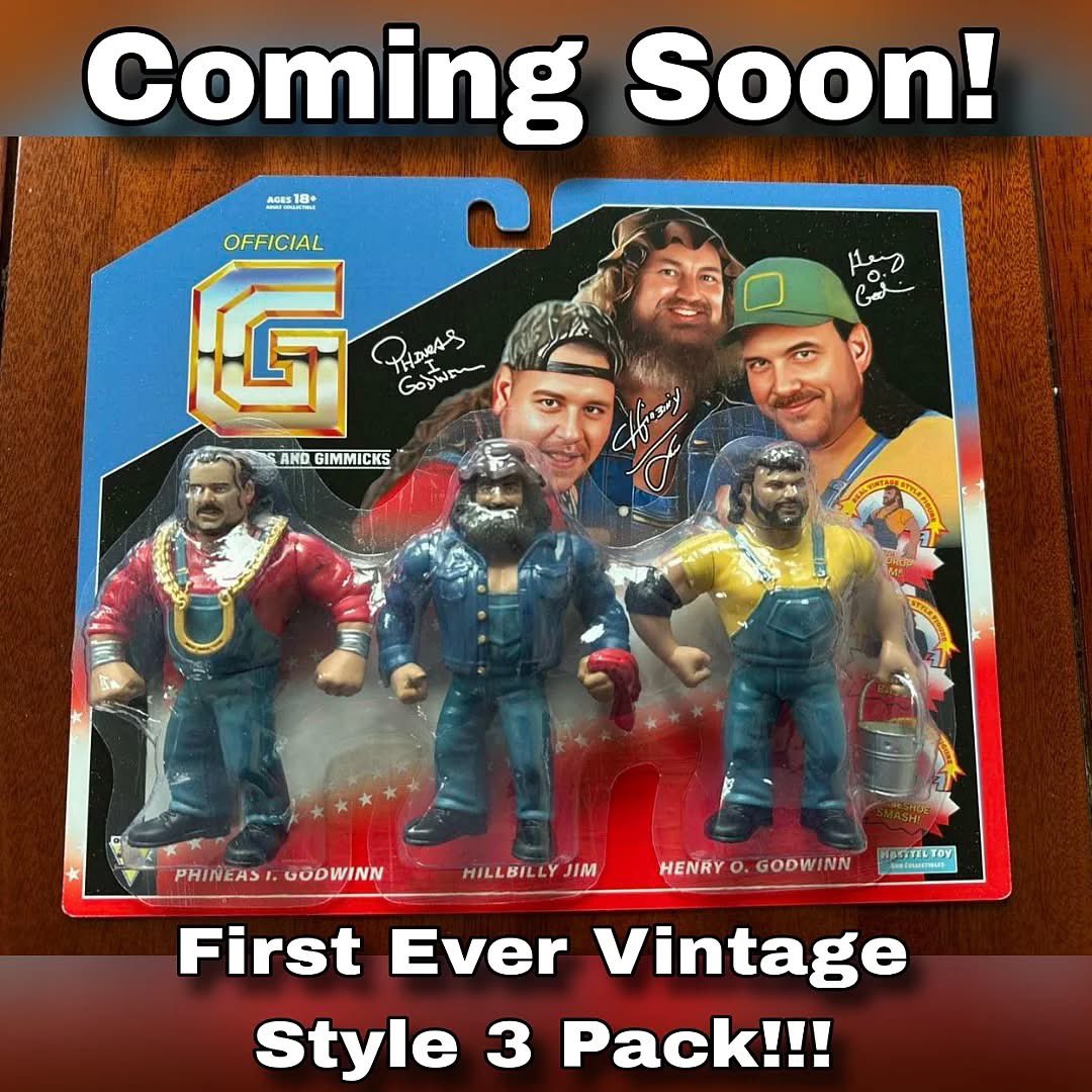 2025 Hasttel Toy Grapplers & Gimmicks Godwinns 3-Pack Phineas I. Godwinn, Hillbilly Jim & Henry O. Godwinn