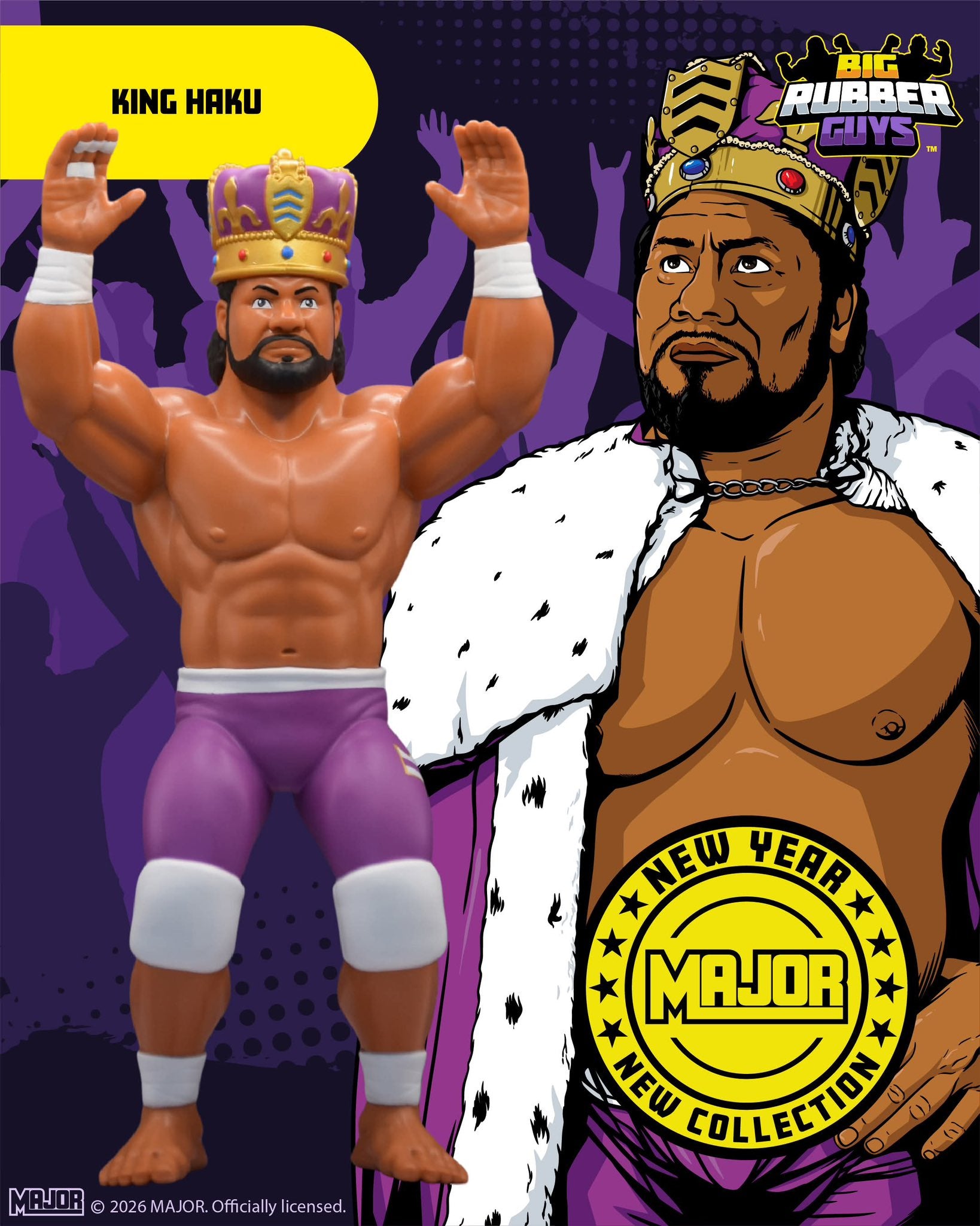 WWE　ハク　 BIG RUBBER GUYS社 新品未開封 2026 MAJOR Big Rubber Guys King Haku [Exclusive] – Wrestling