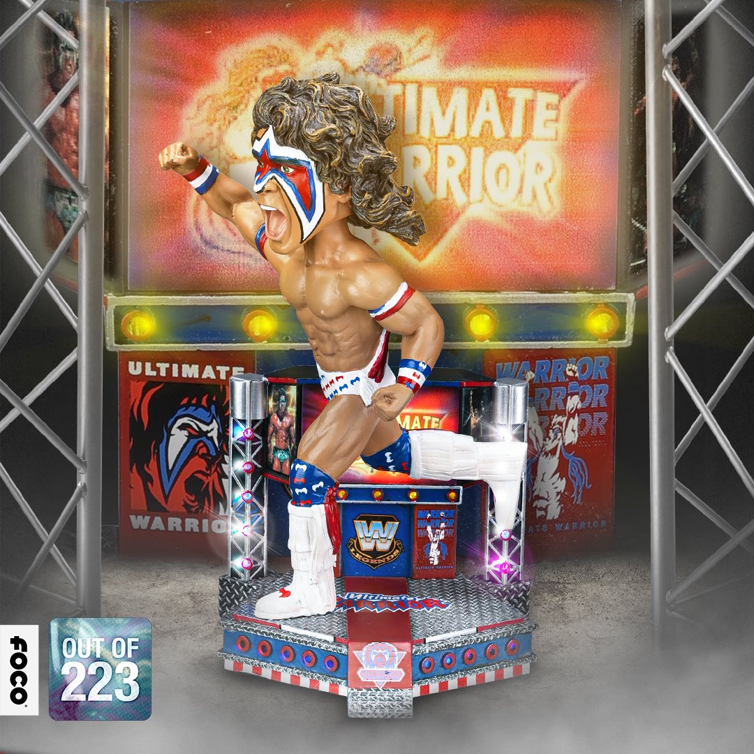 2023 WWE FOCO Bobbleheads Limited Edition Light-Up Stage Ultimate Warrior