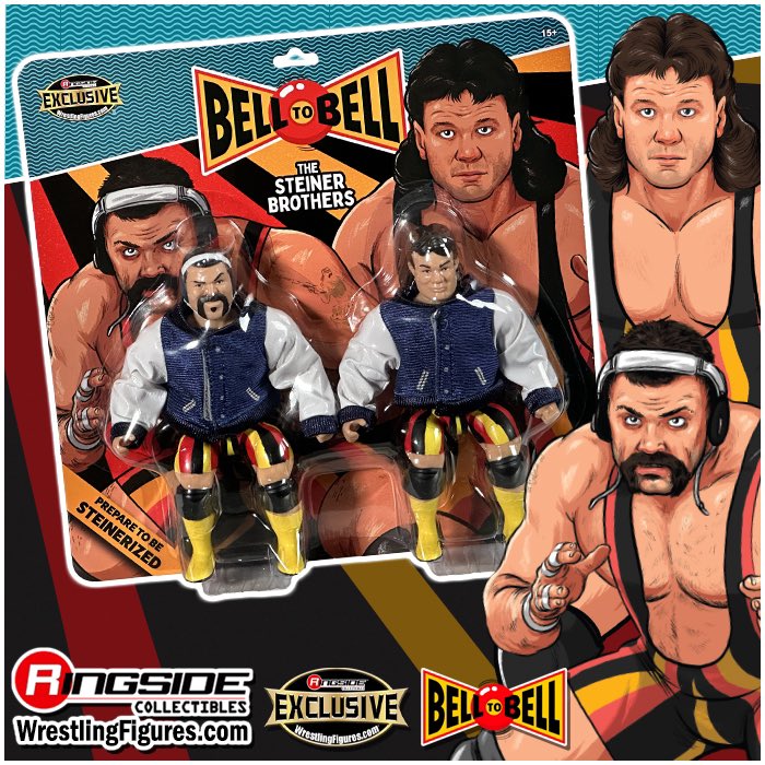 2024 Bell to Bell Ringside Collectibles Exclusive Steiner Brothers [Blue & White Jackets]