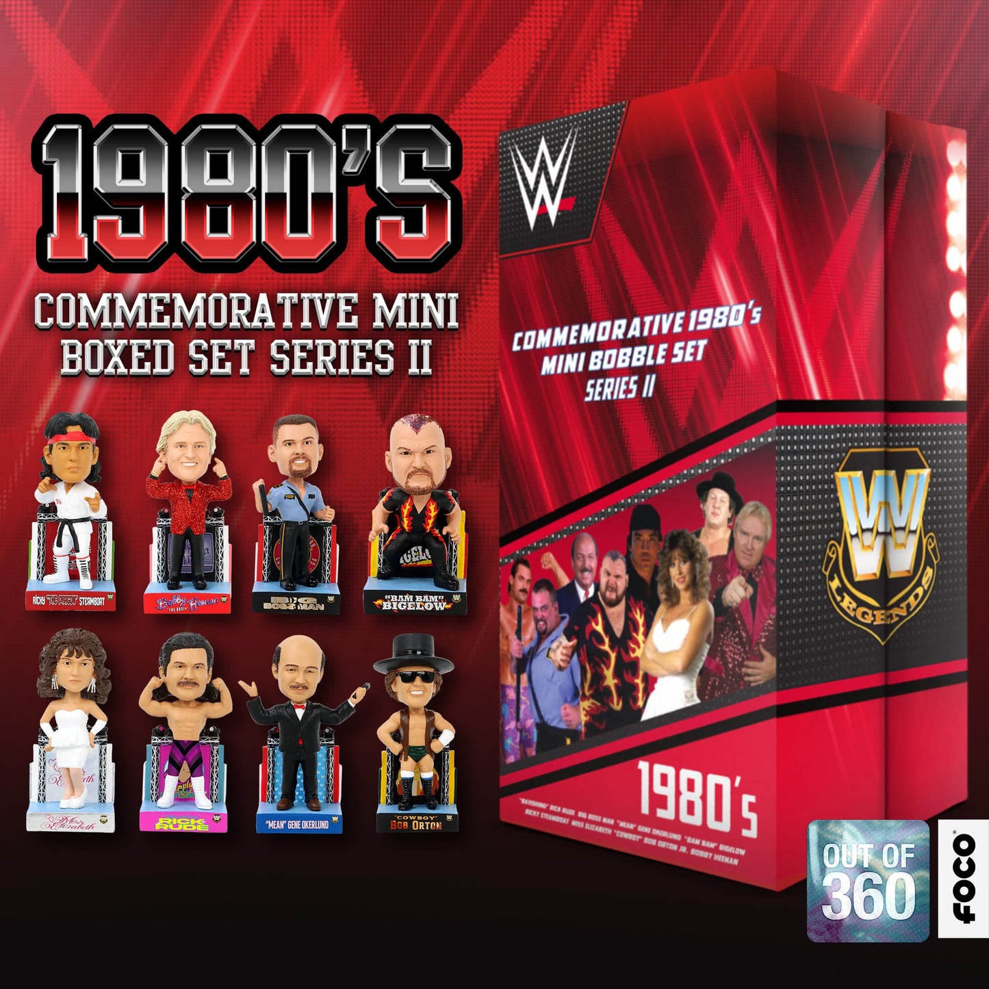 2024 WWE FOCO Mini Bobbleheads Commemorative 1980's Mini Bobble Set Series 2