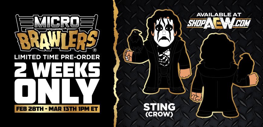 2024 AEW Pro Wrestling Tees Micro Brawlers Limited Edition Sting [Crow]