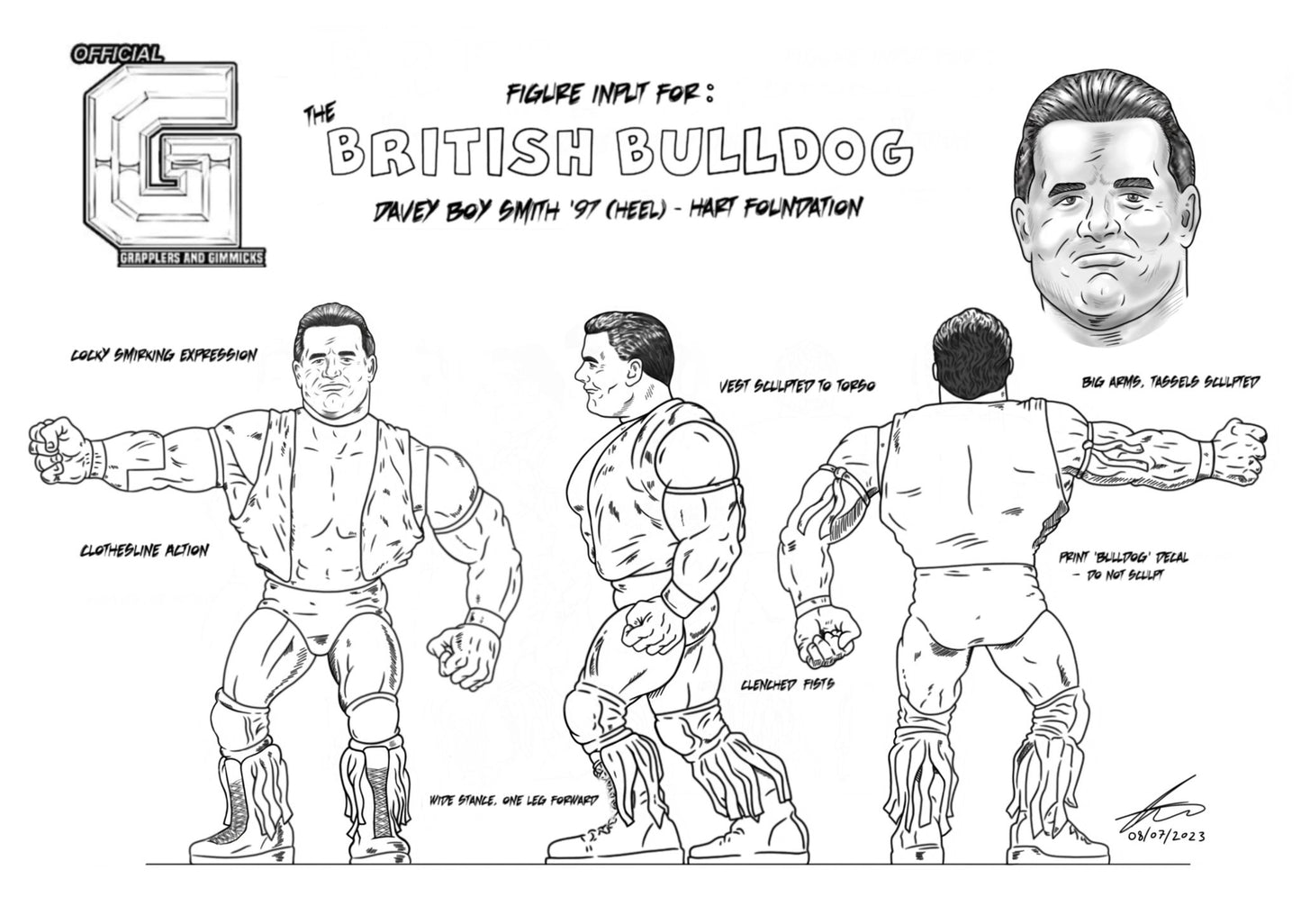 2024 Hasttel Toy Grapplers & Gimmicks British Bulldog '97