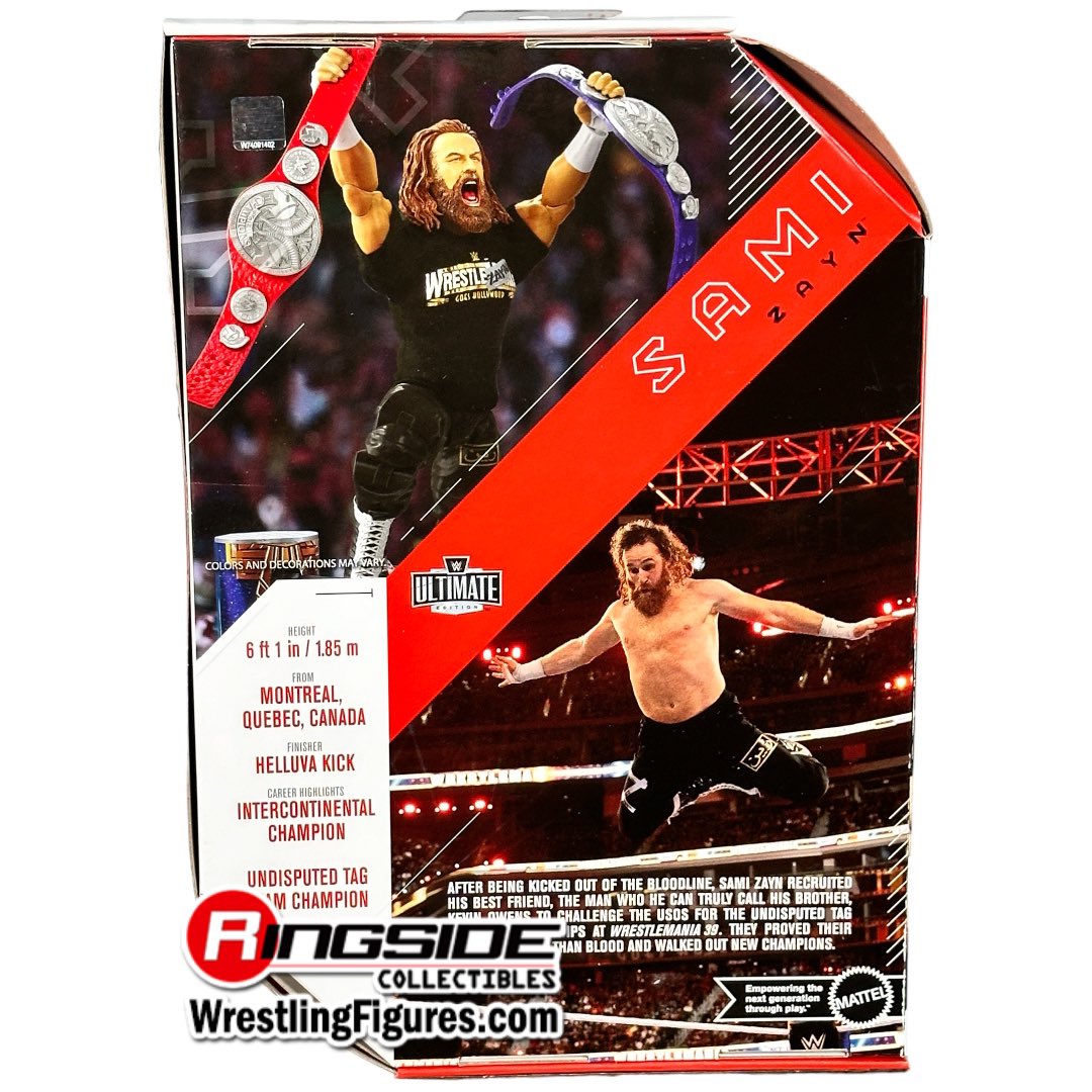 Mattel WWE Ultimate Edition Figurine d'action Sami Zayn à collectionner avec accessoires interchangeables comme des têtes supplémentaires et des mains interchangeables Mattel WWE Ultimate Edition Figurine d'action Sami Zayn à collectionner avec accessoires interchangeables comme des têtes supplémentaires et des mains interchangeables