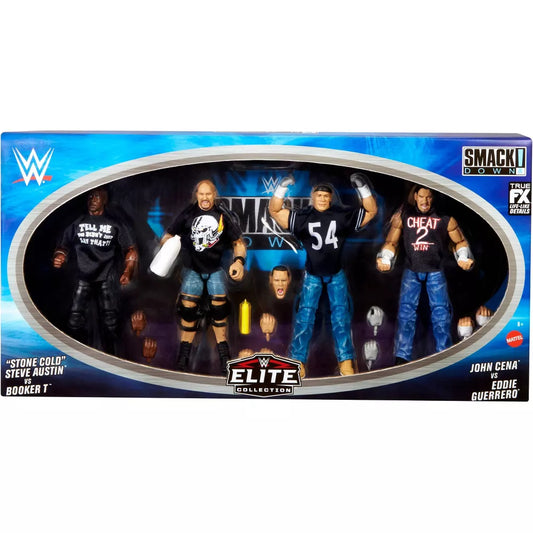 2024 WWE Mattel Elite Collection SmackDown 25th Anniversary 4-Pack: Booker T, Stone Cold Steve Austin, John Cena & Eddie Guerrero