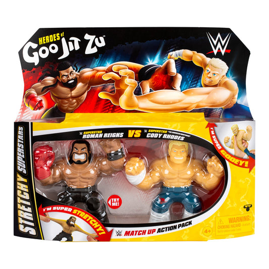 2024 WWE Moose Toys Heroes of Goo Jit Zu Stretchy Superstars Match Up Action Pack: Roman Reigns vs. Cody Rhodes