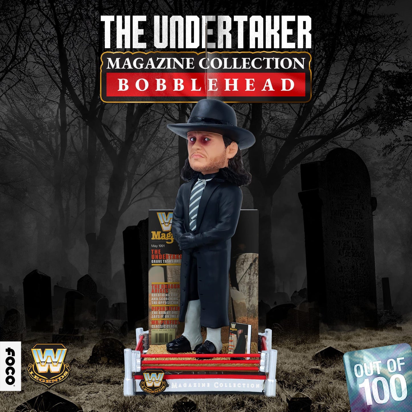 2025 WWE FOCO Magazine Collection Bobblehead "Grave Tasks Ahead" Undertaker