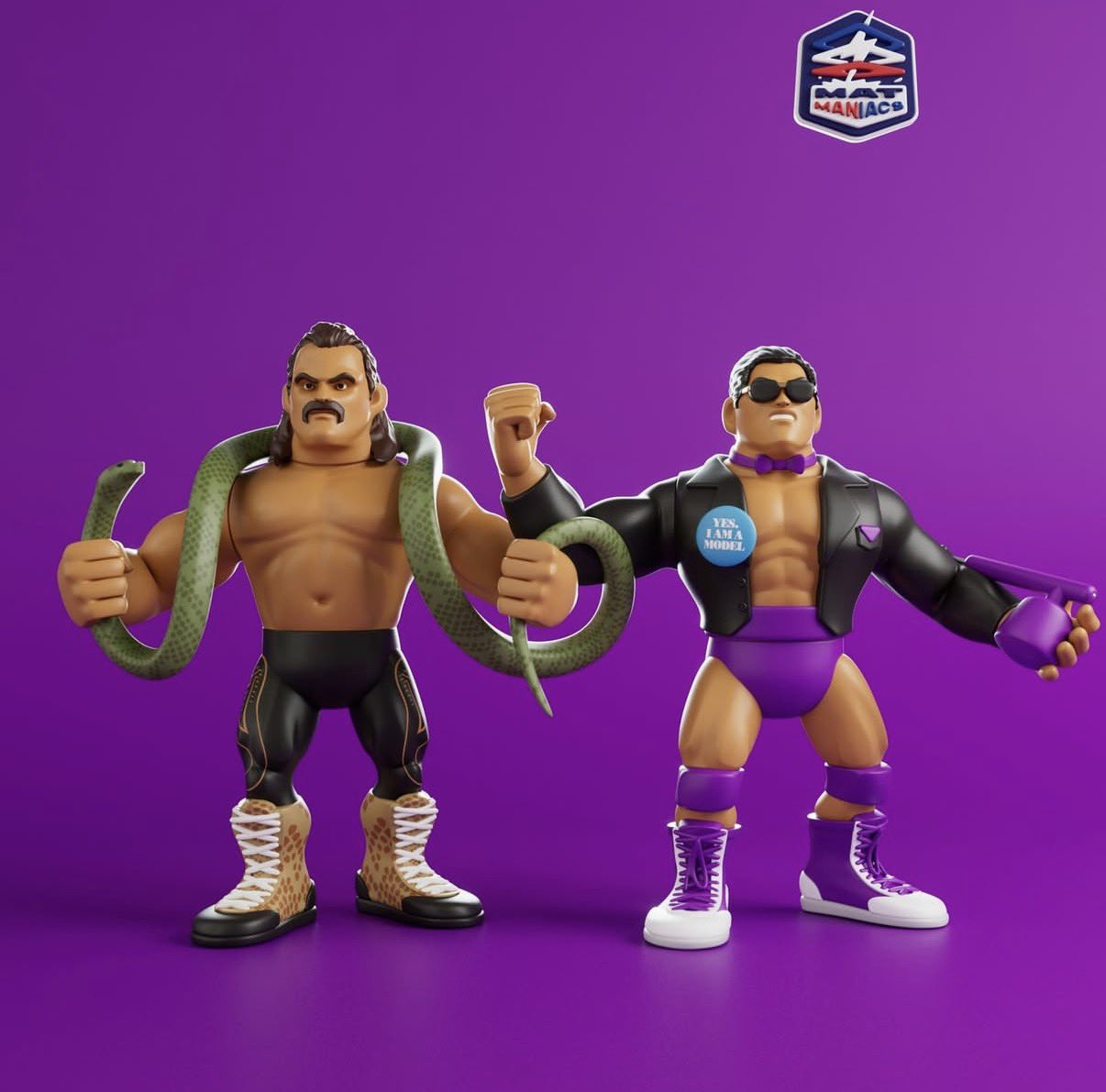 Nerd Closet Mat Maniacs 2-Pack: Rick "The Model" Martel & Jake "The Snake" Roberts