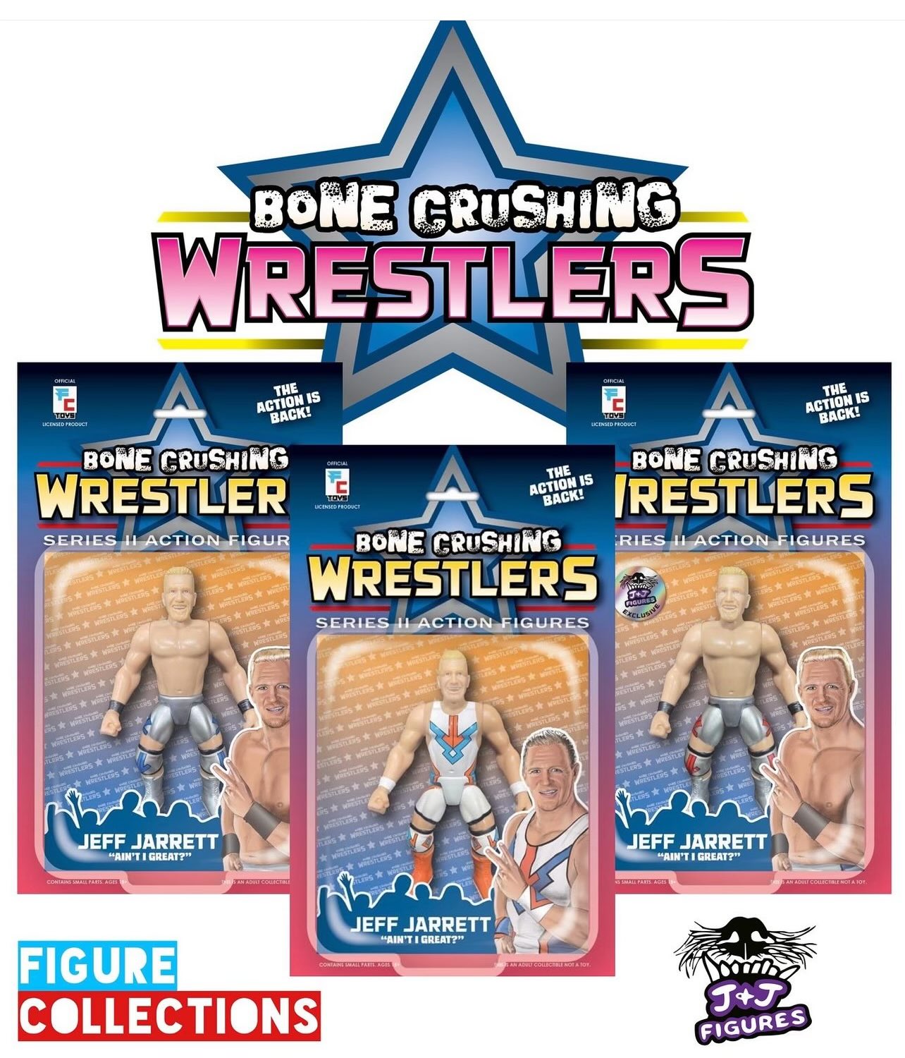 FC Toys Bone Crushing Wrestlers Series 2 Jeff Jarrett [With Silver & Blue Gear]