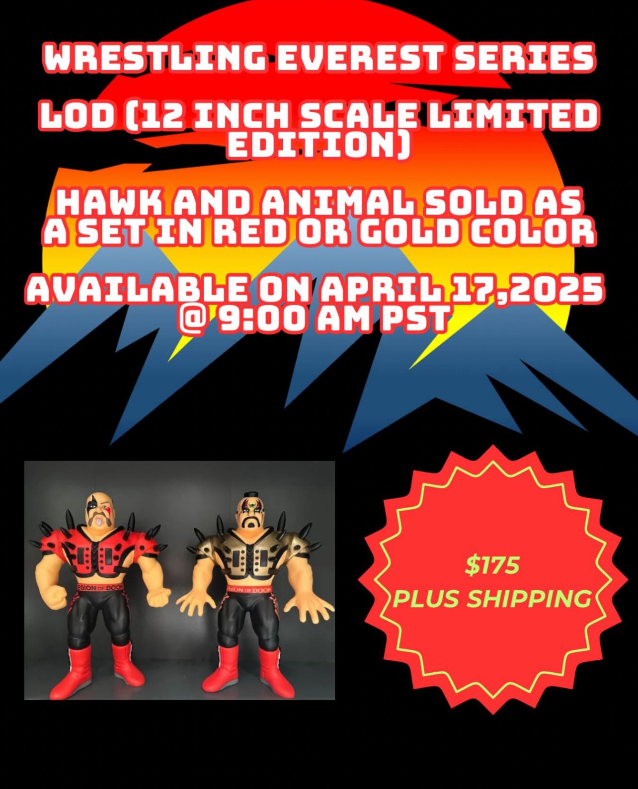 2025 LaToonie Wrestling Everest Series 12" Scale Animal [With Red Shoulder Pads]