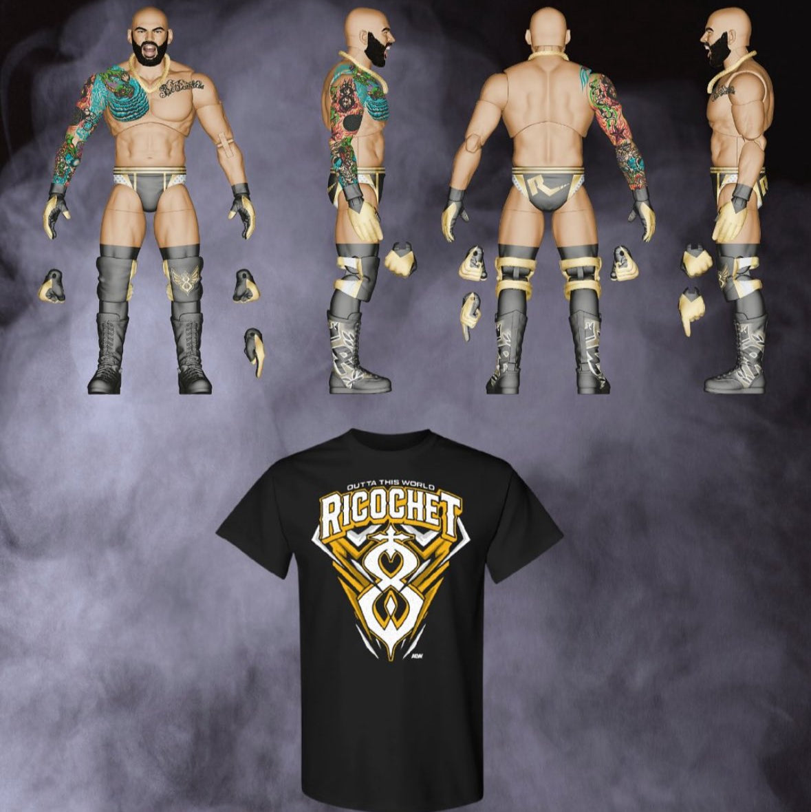 AEW Jazwares Unmatched Collection Ricochet [Chase Edition]