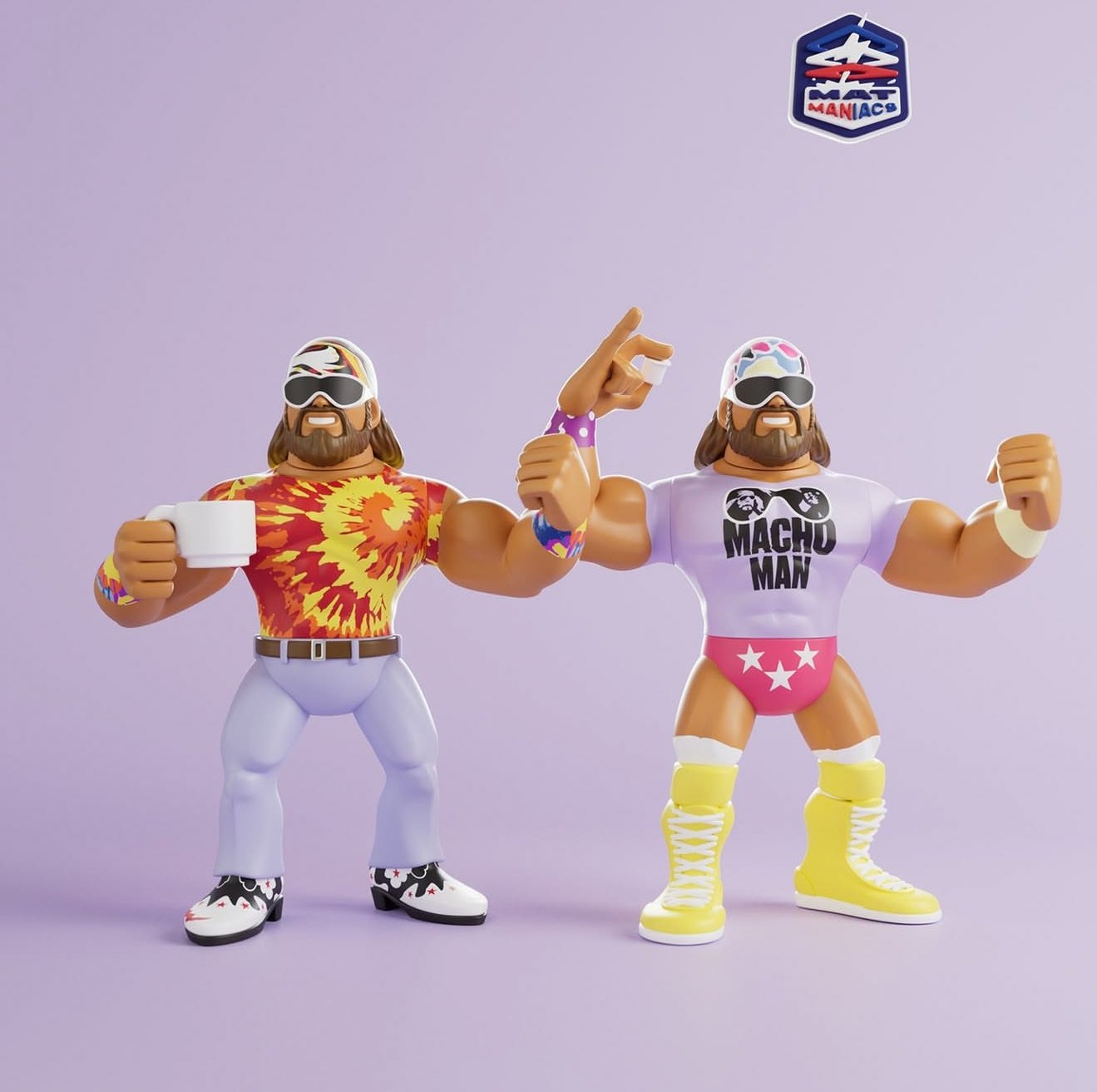 Nerd Closet Mat Maniacs "Macho Man" Randy Savage 2-Pack [Coffee with Cream Edition]
